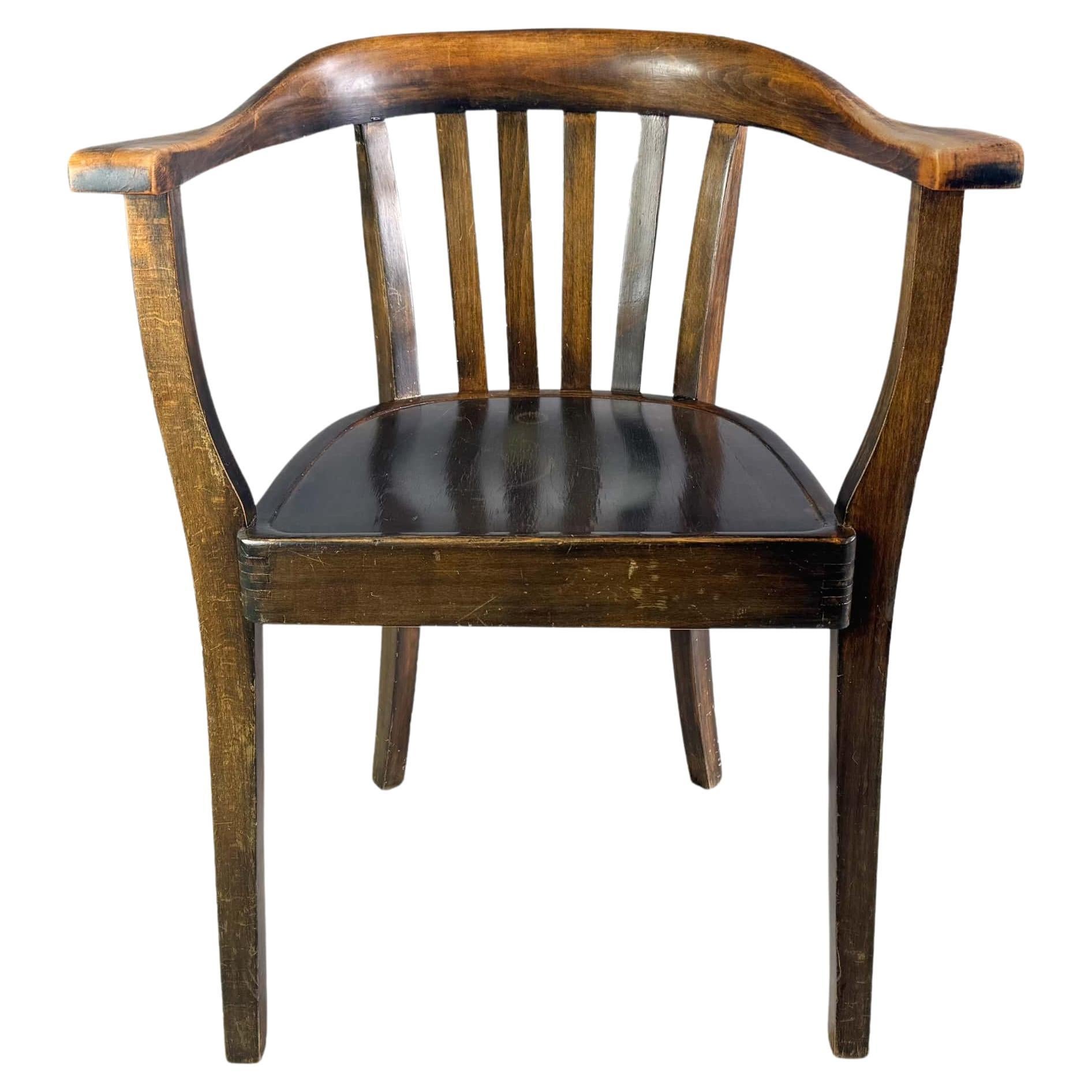 Stuhl Bugholz Kaffeehaus Sessel Eiche aus der Mitte des Jahrhunderts, Vintage im Angebot