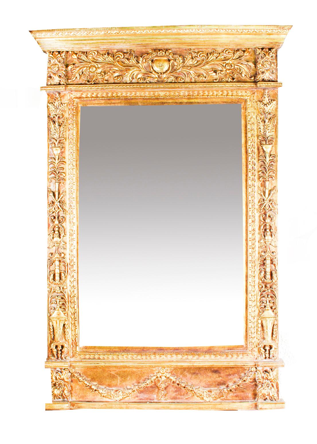 Vintage Ornate Italian Gilded Mirror In Good Condition In London, GB