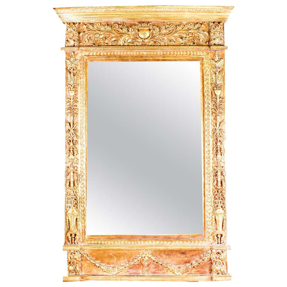 Ornate Antique Gilded Gold Rococo Mirror For Sale at 1stDibs