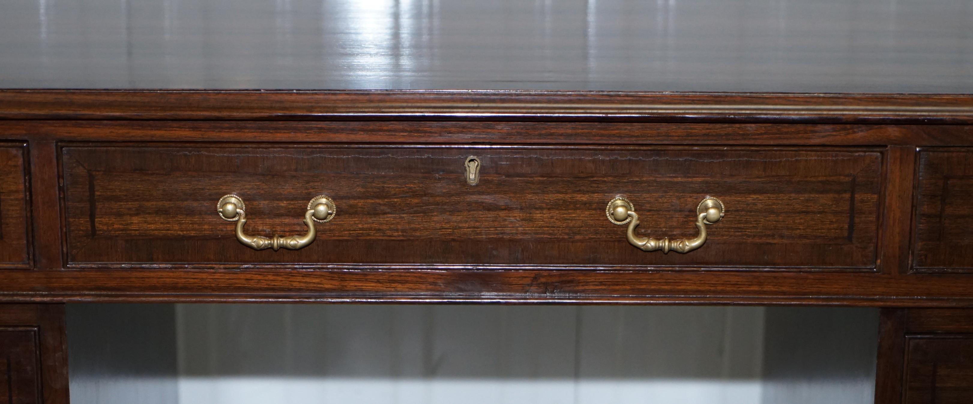 Vintage Stunning Large Solid Hardwood Twin Pedestal Partner Desk Rare Find 6