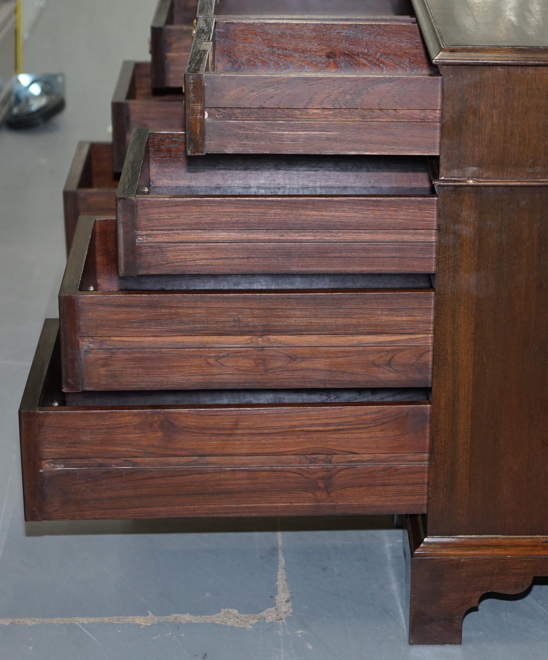 Vintage Stunning Large Solid Hardwood Twin Pedestal Partner Desk Rare Find 12