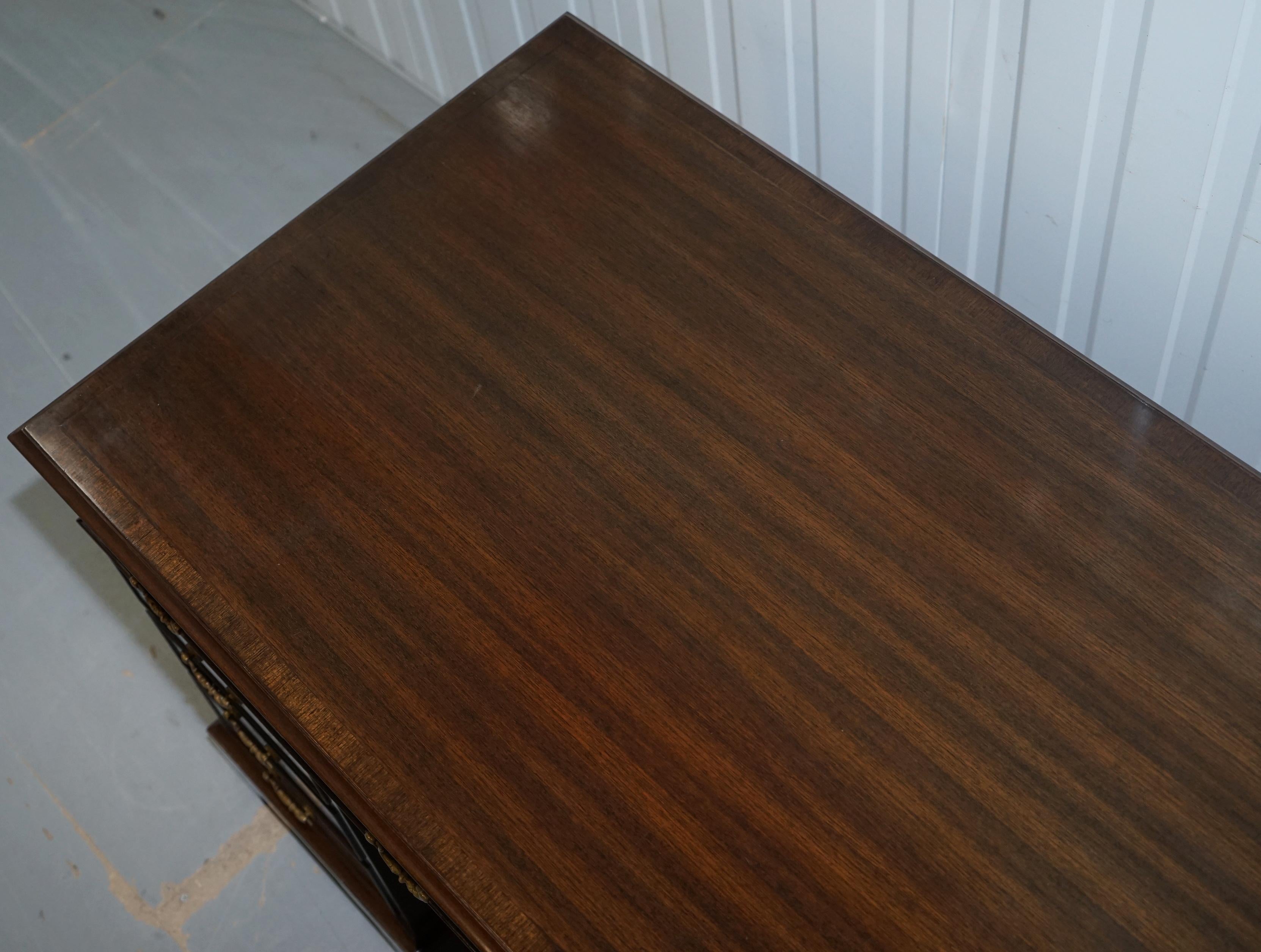 English Vintage Stunning Large Solid Hardwood Twin Pedestal Partner Desk Rare Find