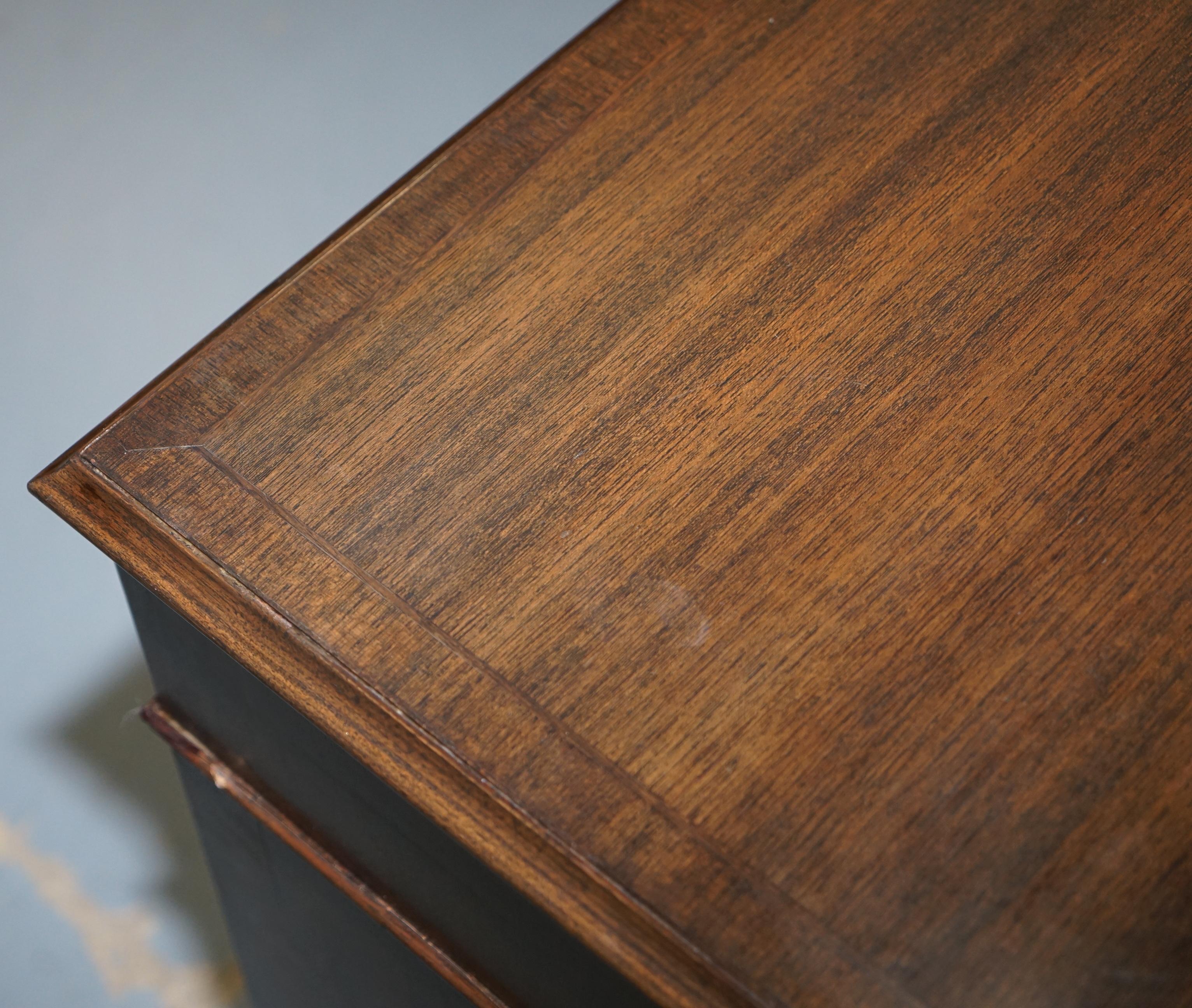 Vintage Stunning Large Solid Hardwood Twin Pedestal Partner Desk Rare Find 2