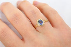 Vintage Style 0.87 Ct Spinel with Diamond Engagement Ring