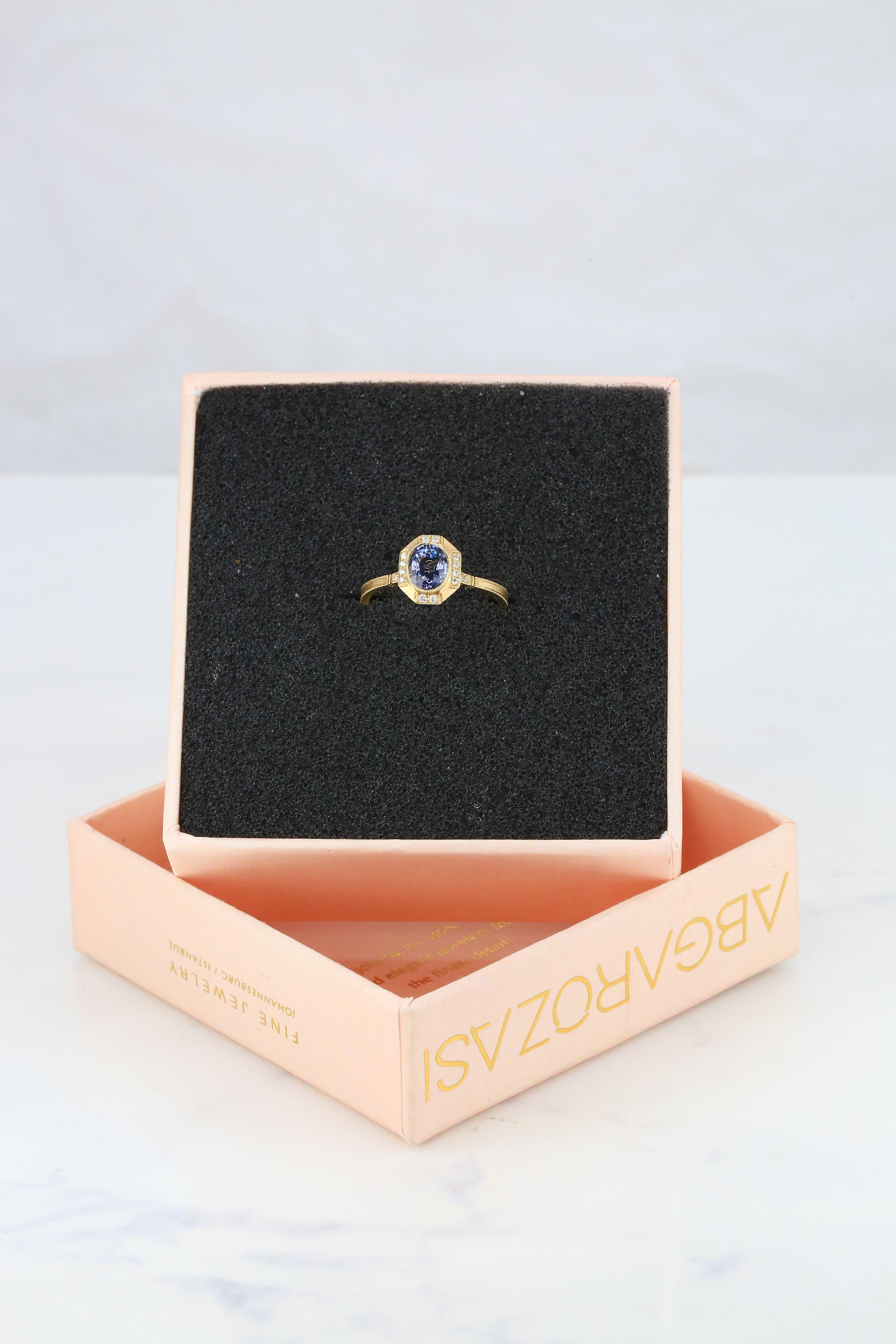 Verlobungsring im Vintage-Stil, 0,87 Karat Spinell mit Diamant (Byzantinisch) im Angebot