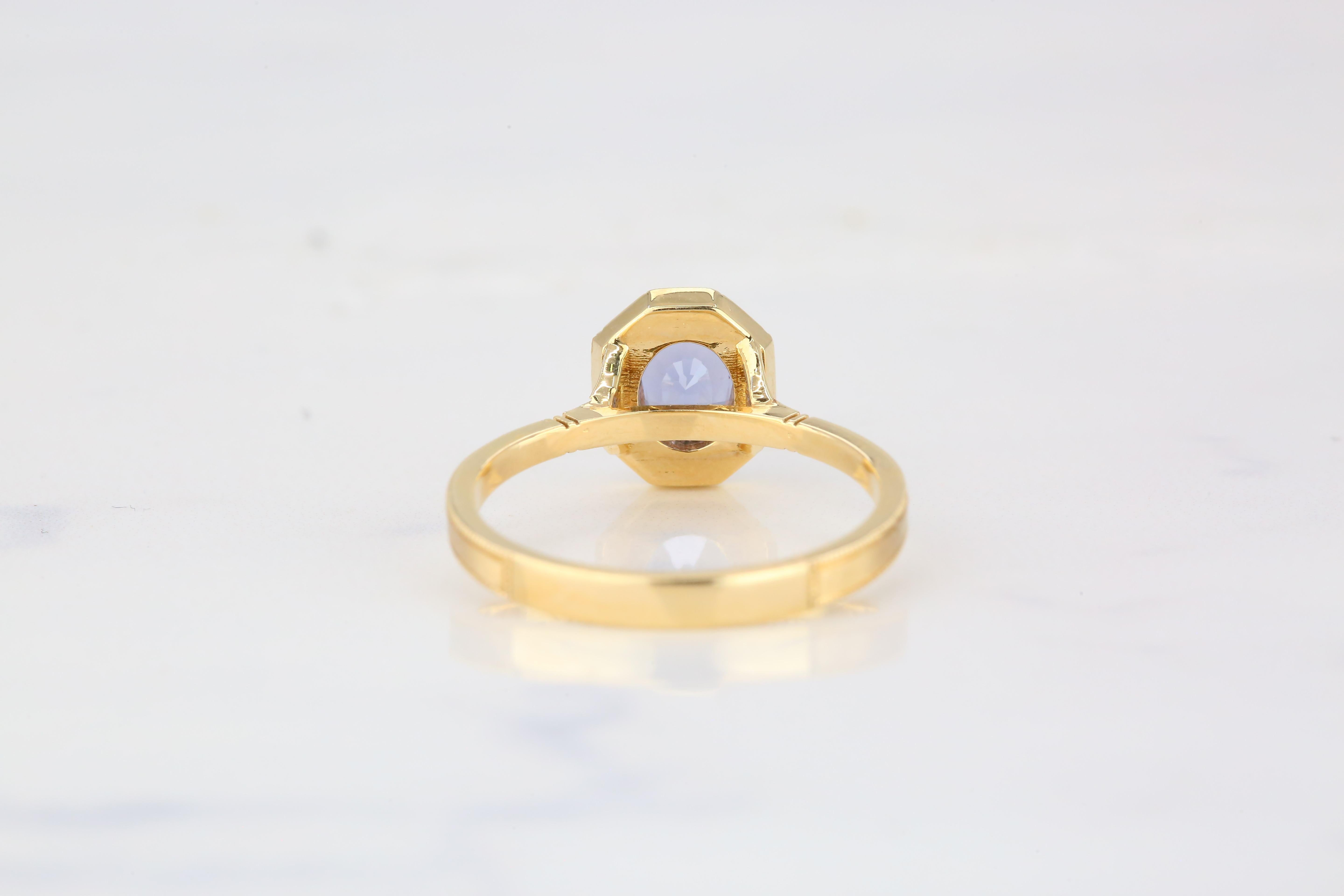 Verlobungsring im Vintage-Stil, 0,87 Karat Spinell mit Diamant im Angebot 1