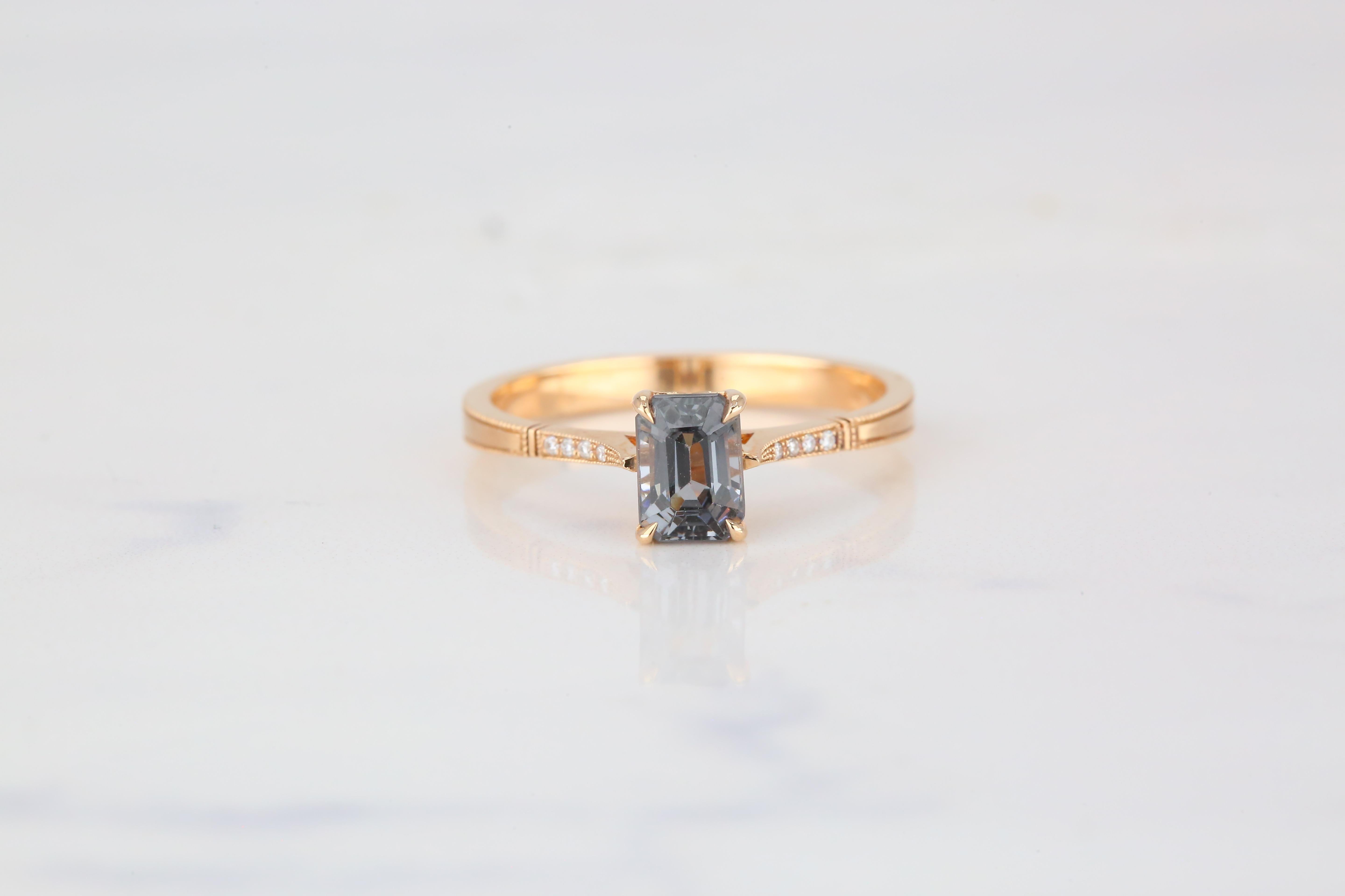 emerald cut diamond engagement ring vintage style