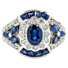 Vintage Style 1.0ctw Blue Sapphire and Diamond