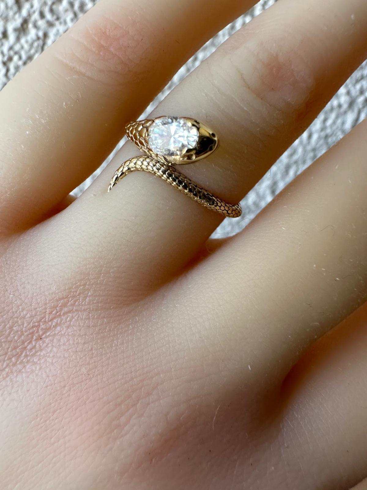Vintage-Stil 14k Gold Schlange Ring () 3
