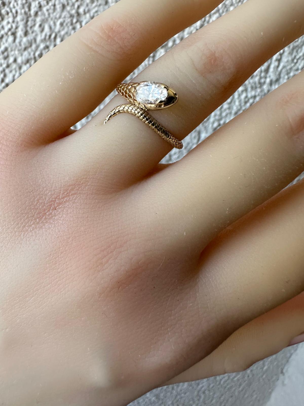 Vintage-Stil 14k Gold Schlange Ring () 7