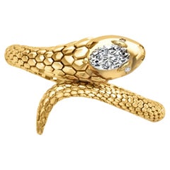 Vintage-Stil 14k Gold Schlange Ring
