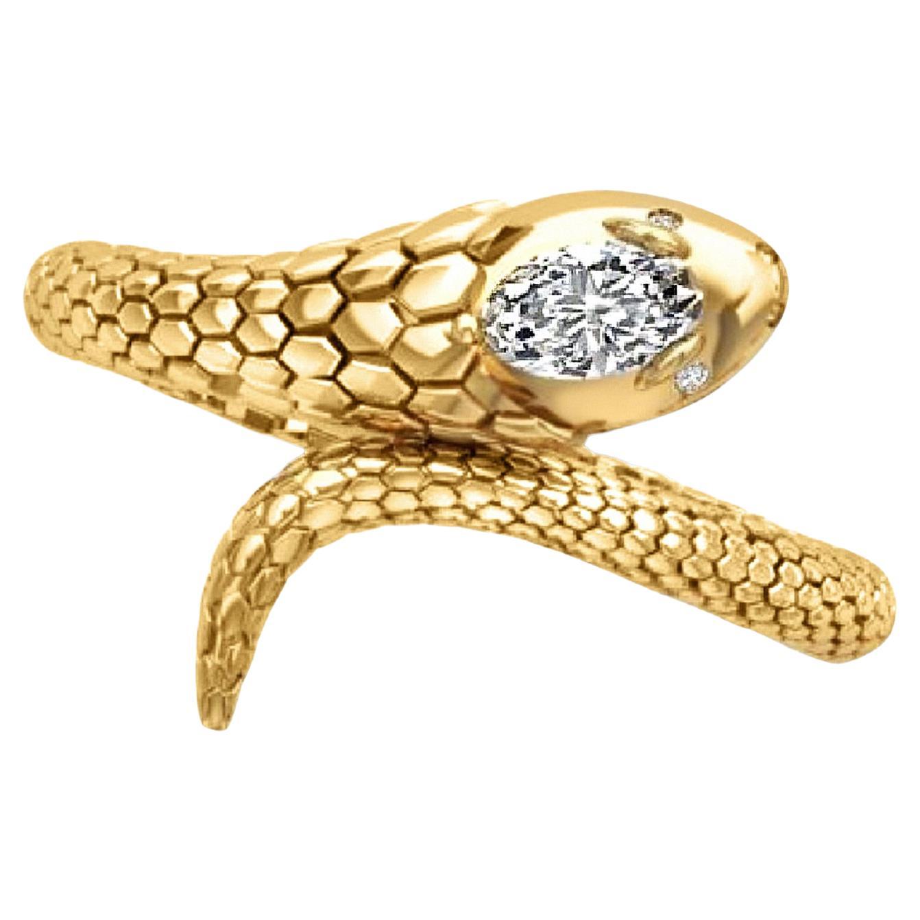 Vintage-Stil 14k Gold Schlange Ring