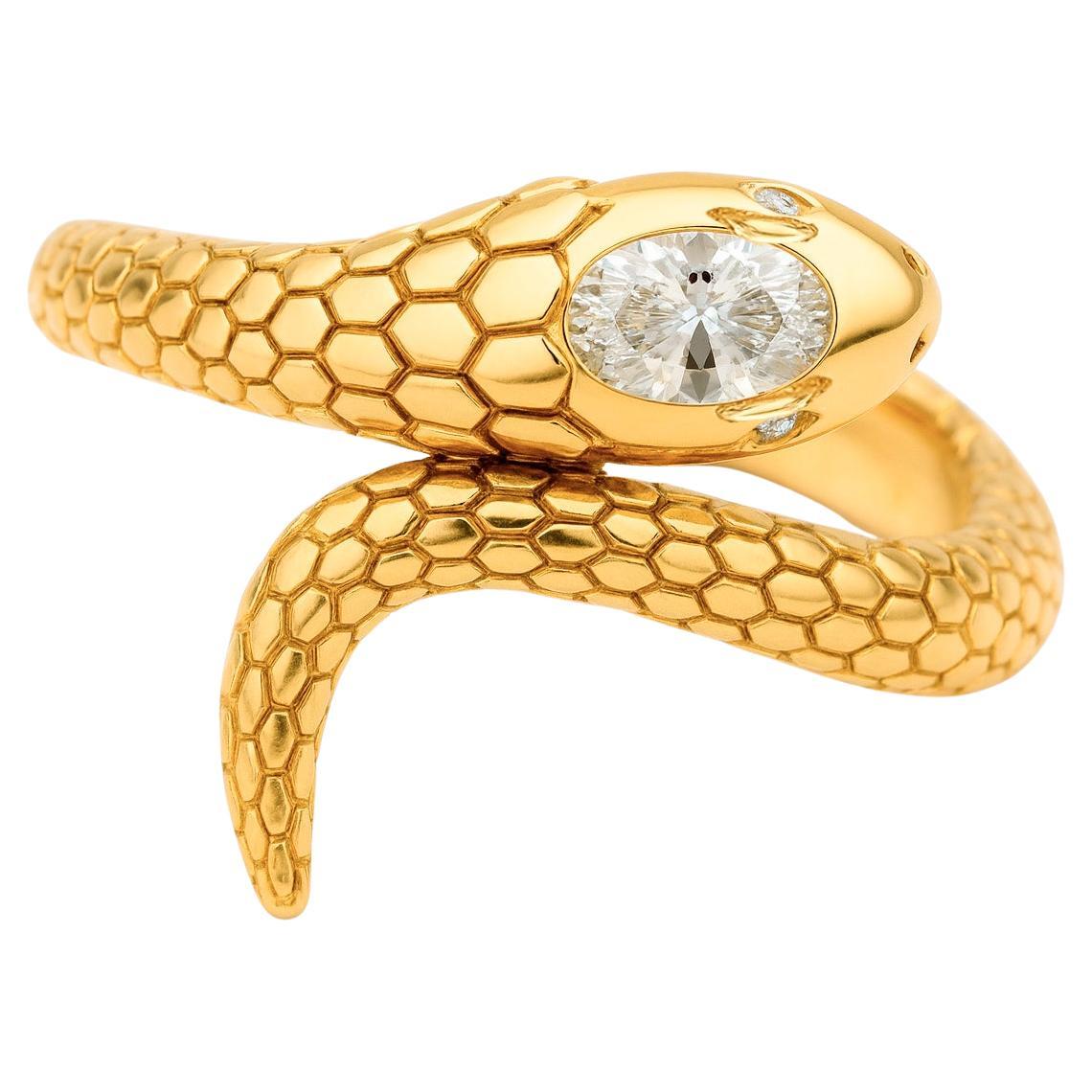 Anello Serpente in oro 14k in stile vintage