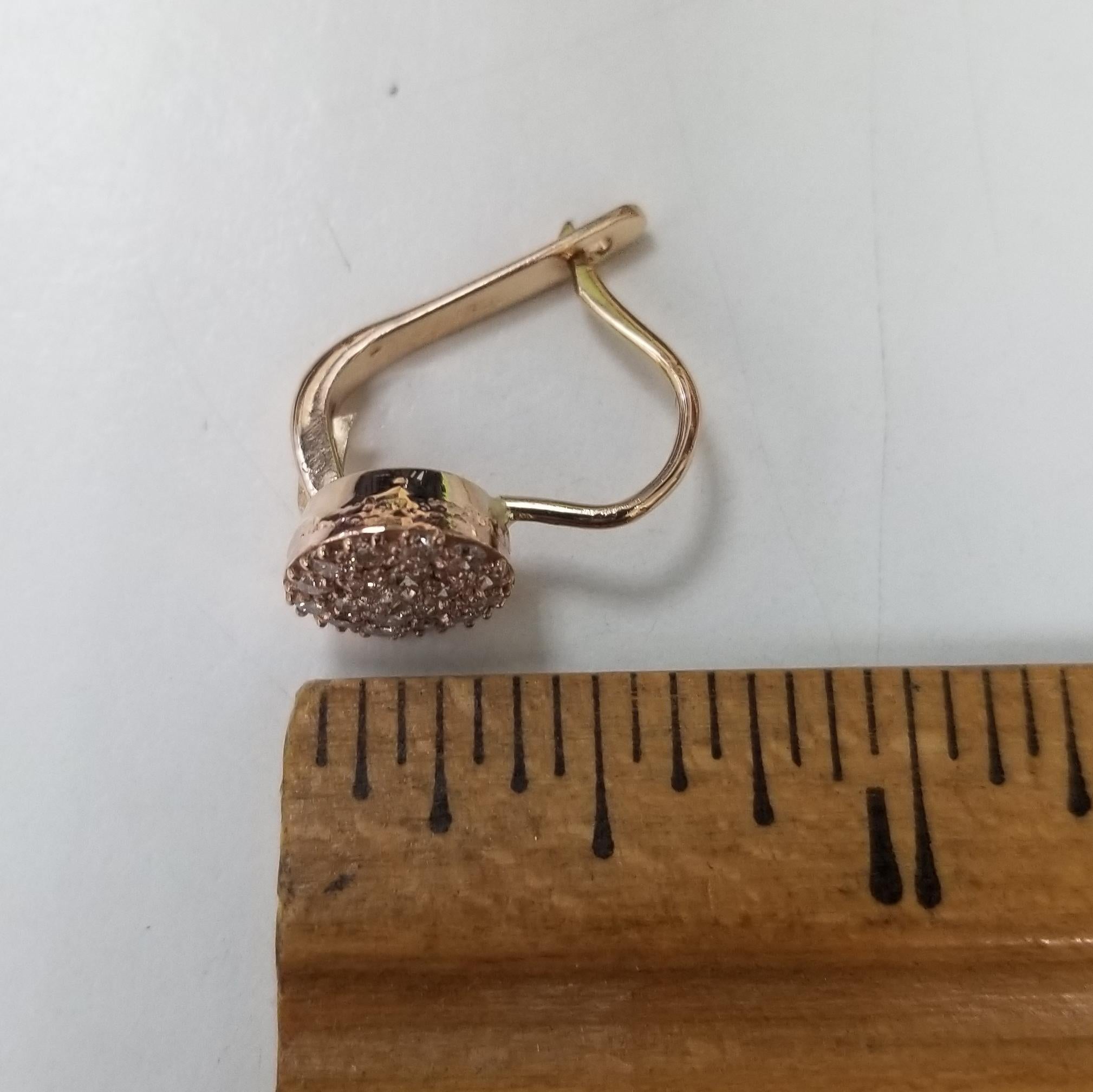 Retro  Vintage Style 14k Rose Gold Diamond Pave Dome with 1.00cts For Sale
