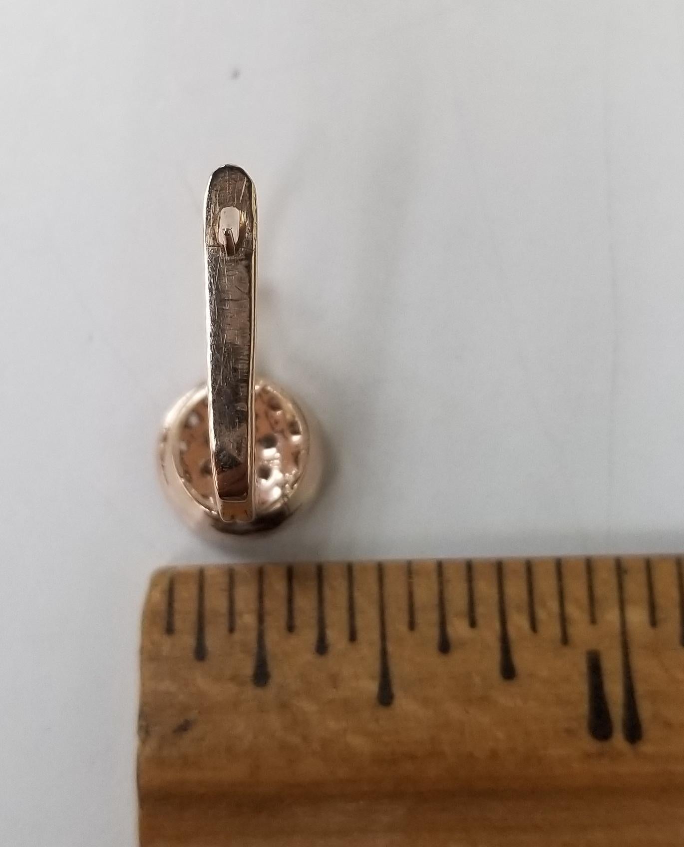 Round Cut Vintage Style 14k Rose Gold Diamond Pave Dome with 1.00cts For Sale