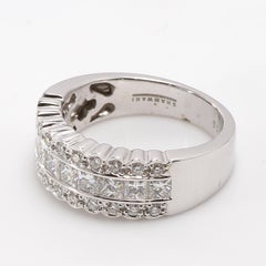 Vintage Style 18 Karat White Gold Half Eternity Diamond Ring