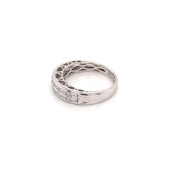 Vintage Style 18 Karat White Gold Half Eternity Diamond Ring