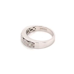 Vintage Style 18 Karat White Gold Half Eternity Diamond Ring