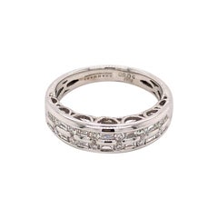 Vintage Style 18 Karat White Gold Half Eternity Diamond Ring