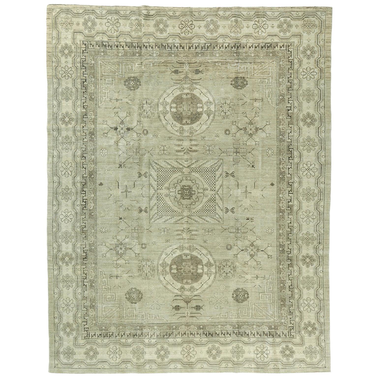 Vintage Style 18th Century Khotan Revival Rug