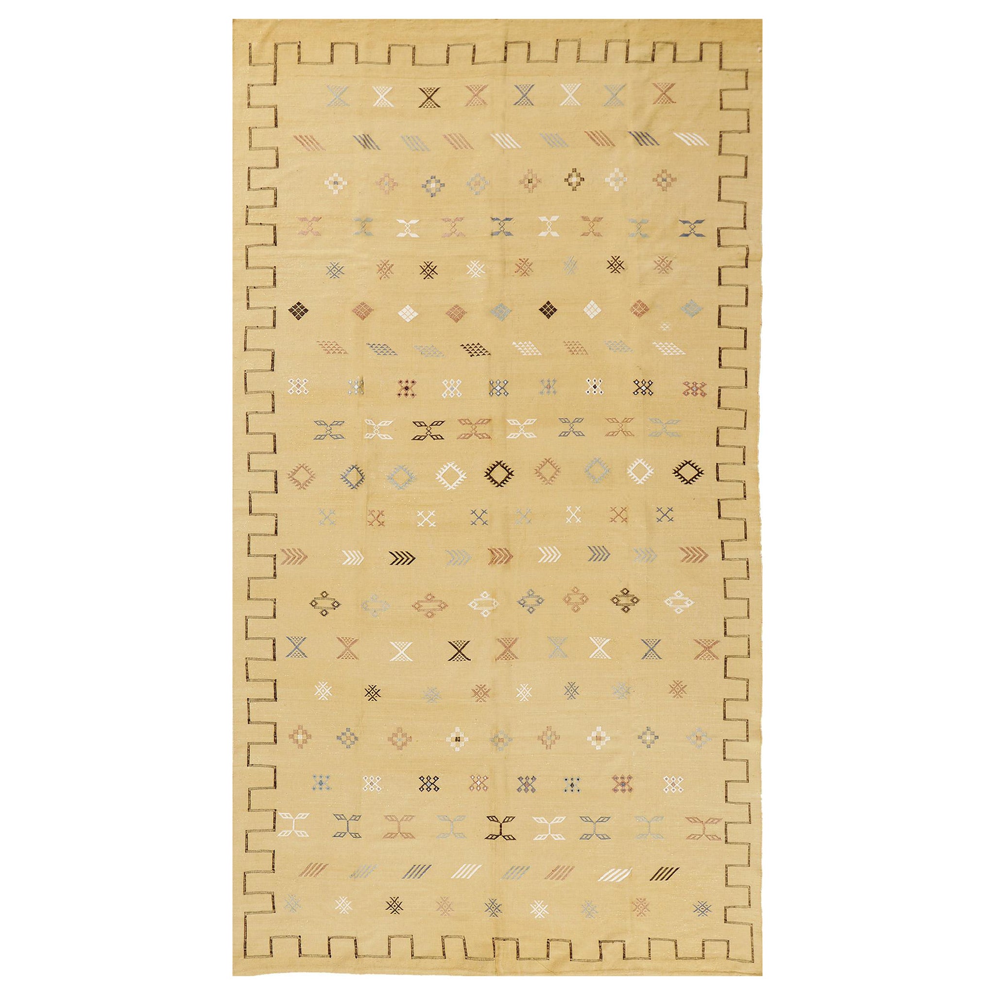 Kilim tribale africano a trama piatta in stile vintage