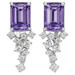 Vintage Stil Amethyst, Topase Ohrringe Silber, Gold