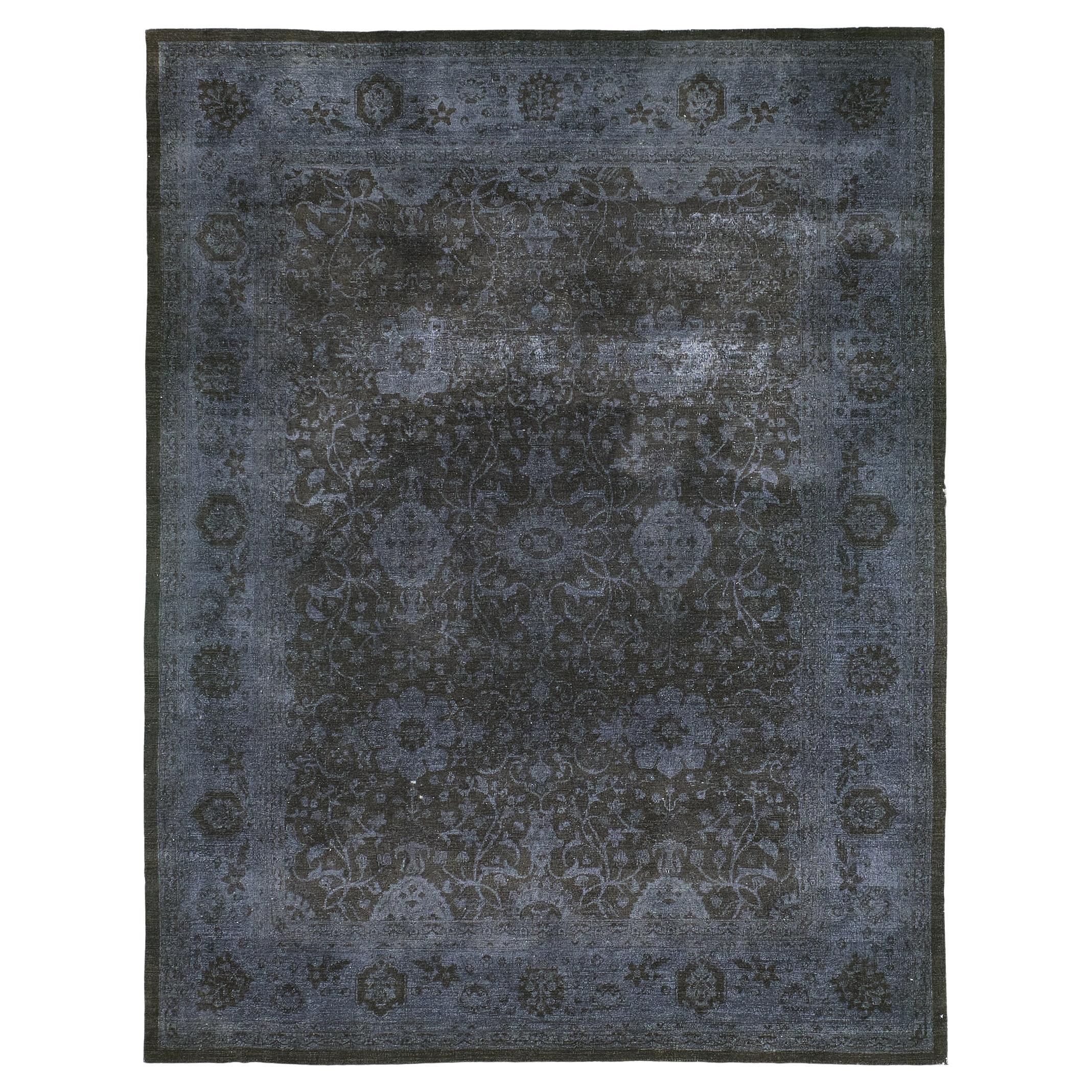 Tapis Revival Tabriz antique surteint de style vintage en vente