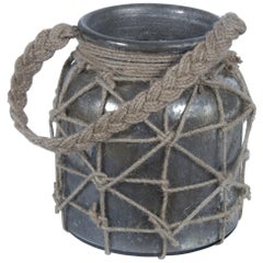 Vintage Style Antiqued Silver Large Glass Milk Jug Jar