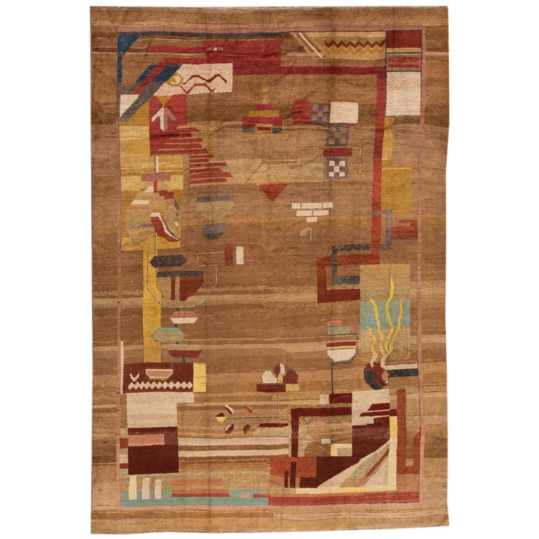 Vintage Style Art Deco Style Rug For Sale at 1stdibs