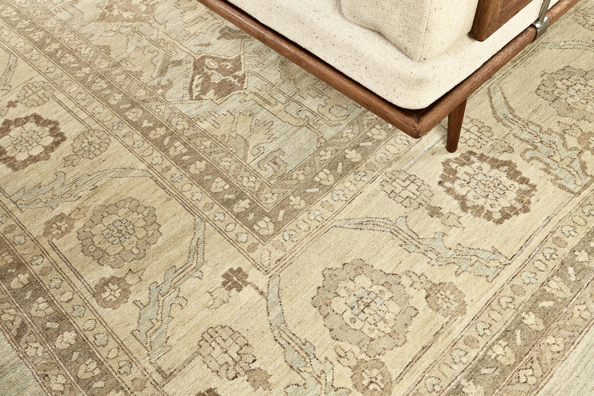 Annodato a mano Tappeto di design Bakhshaish in stile vintage D5415 in vendita