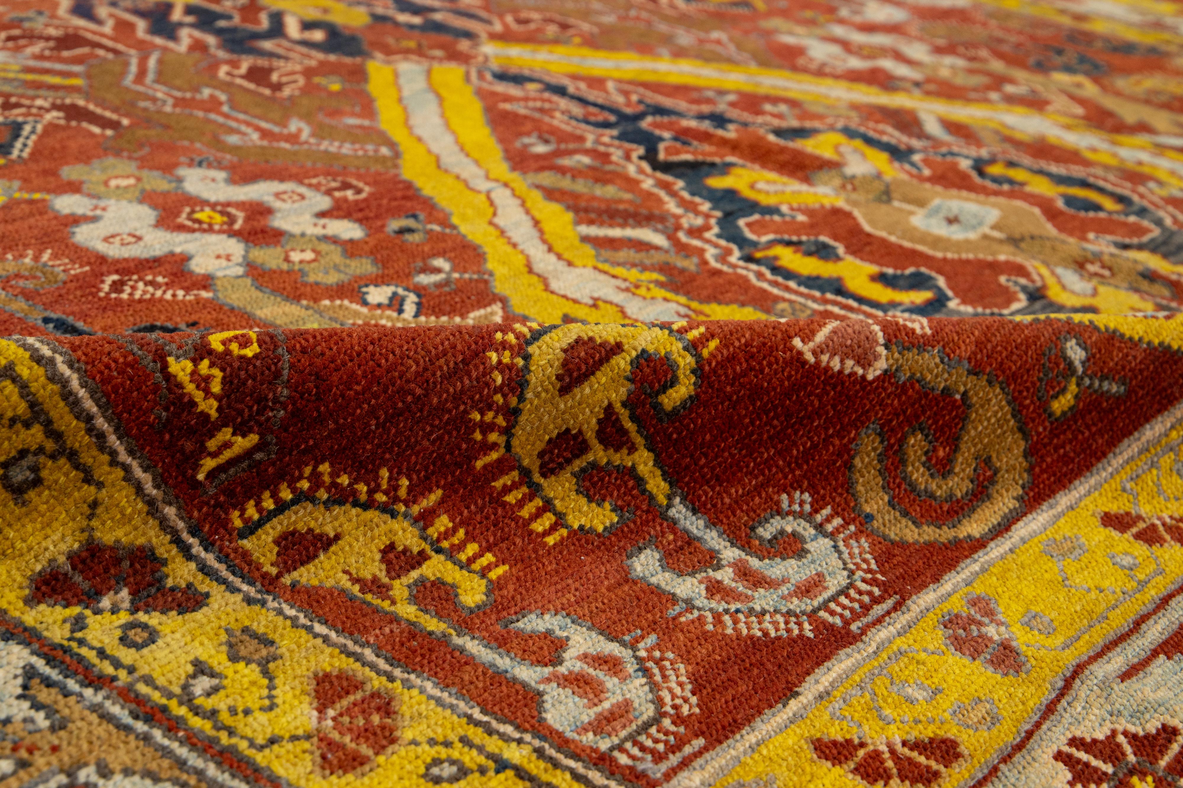 Bakshaish-Wollteppich im Vintage-Stil in Rost mit Stammesmuster (Handgeknüpft) im Angebot