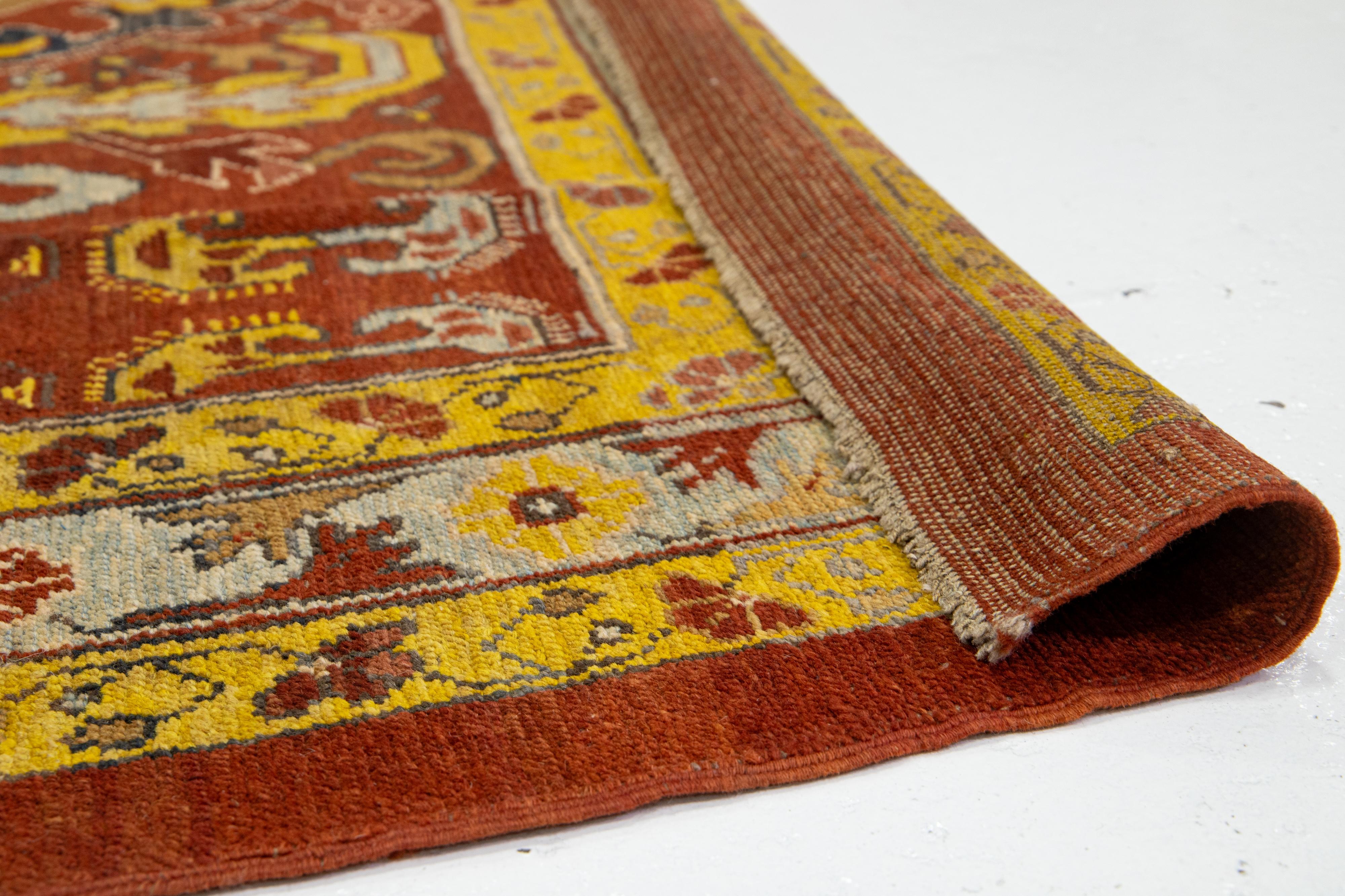 Bakshaish-Wollteppich im Vintage-Stil in Rost mit Stammesmuster im Angebot 2