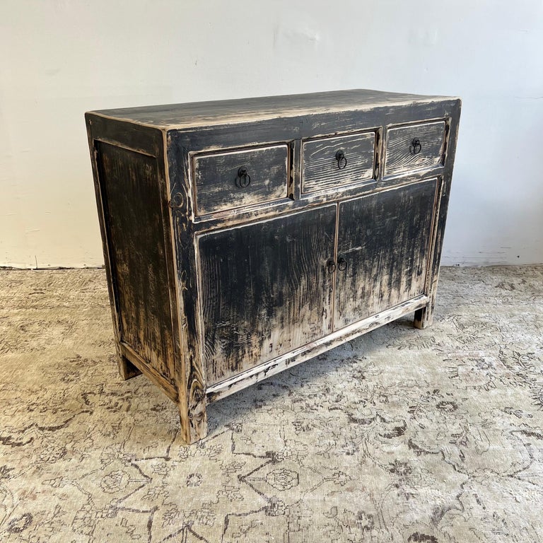 Vintage Style Black Distressed 2 Door For Sale at 1stDibs