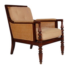 Vintage Style Rohrsessel Lounge Chair von Ralph Lauren in Nussbaum