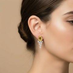 Orecchini in stile vintage con citrino e topazi, argento e oro