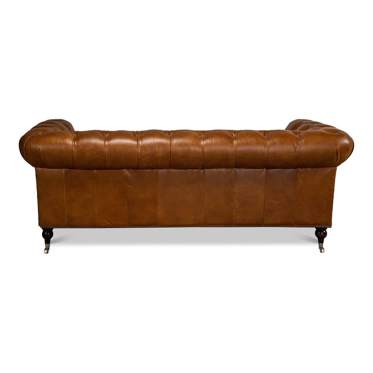 Vintage Style Classic Chesterfield Sofa, Cuban Cigar In New Condition For Sale In Westwood, NJ