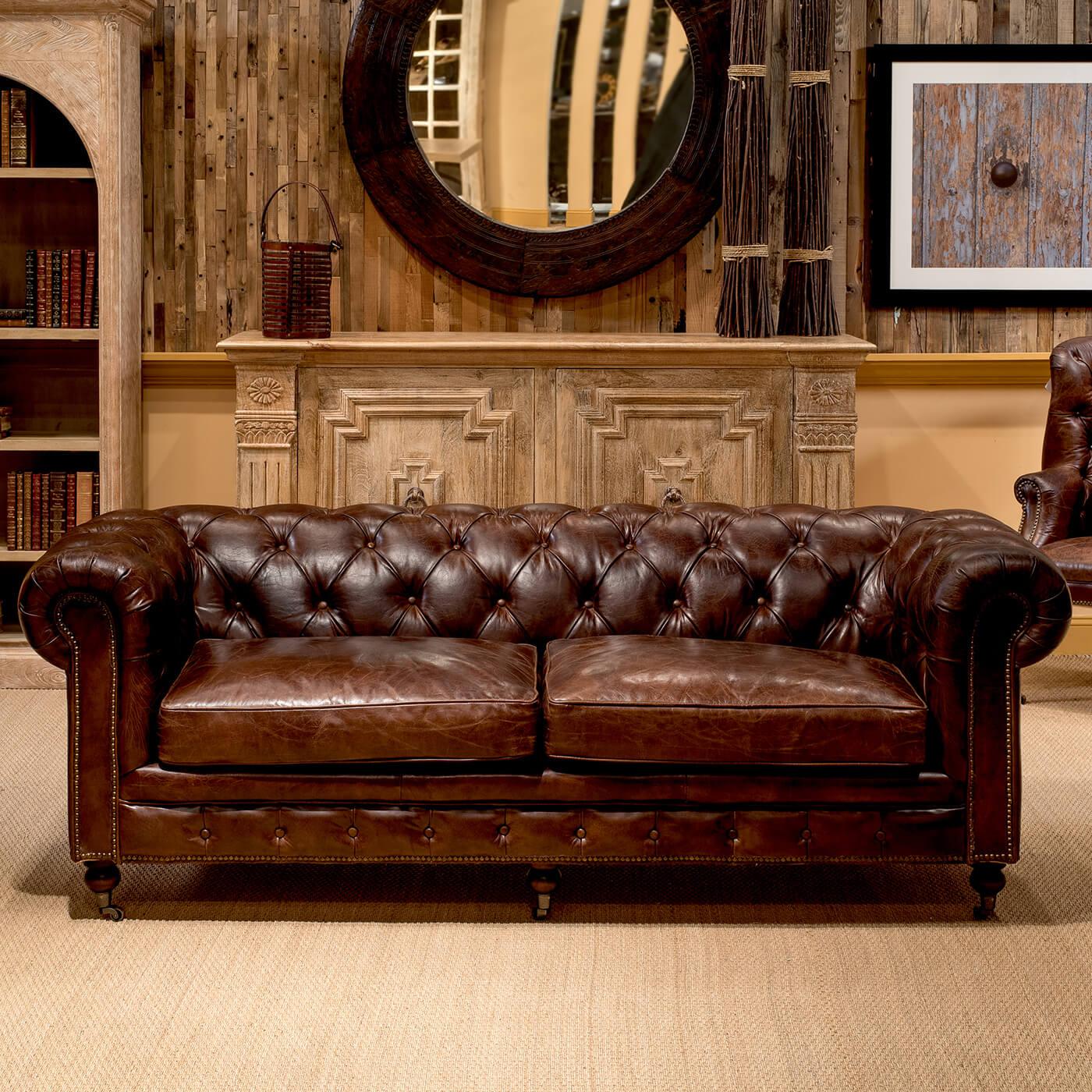 Vintage Style Classic Chesterfield Sofa For Sale at 1stDibs