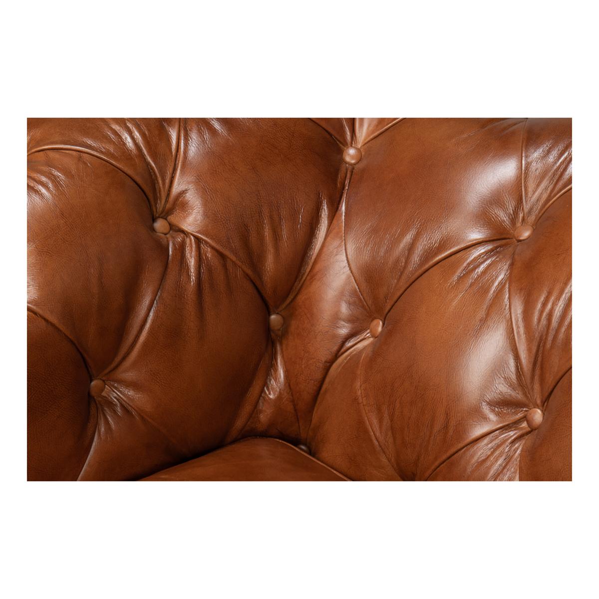 Leather Vintage Style Classic Chesterfield Sofa For Sale