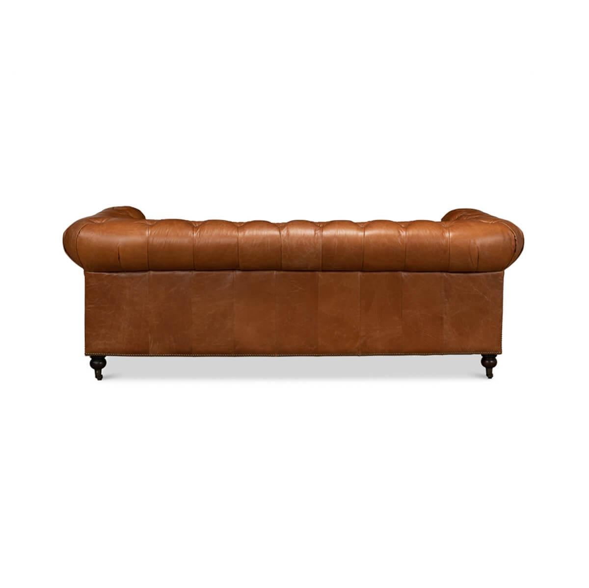Vintage Style Classic Chesterfield Sofa - Vienna Brown Leather (Asiatisch) im Angebot