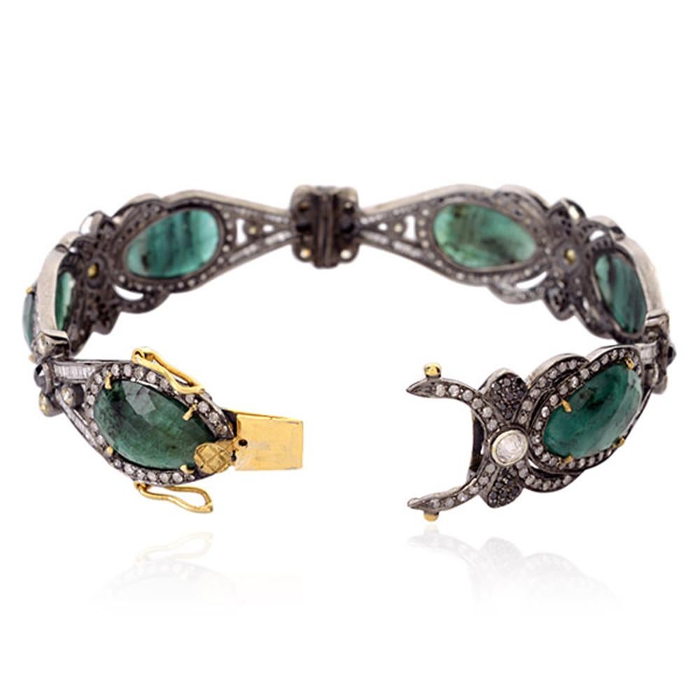 green and gold designer bracelet
