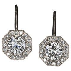Vintage Style Diamond Drop Earrings 