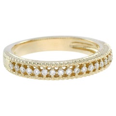 Vintage Style Diamond Half Eternity Wedding Band Ring