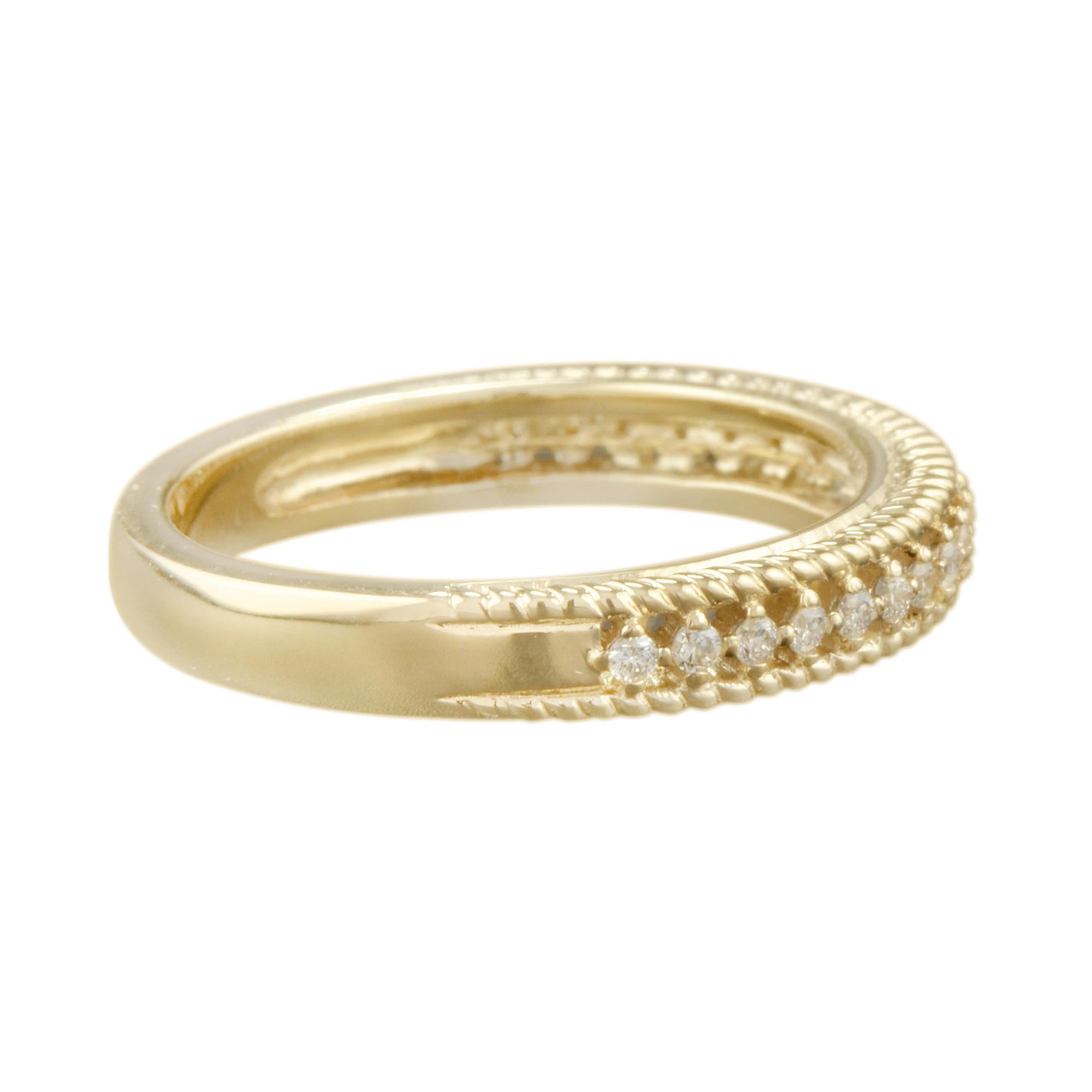 For Sale:  Vintage Style Diamond Half Eternity Wedding Band Ring in 14K Yellow Gold 3