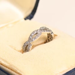 Diamond Infinity Platinum Wedding Band. Diamond Pave Set Platinum Band H VS2