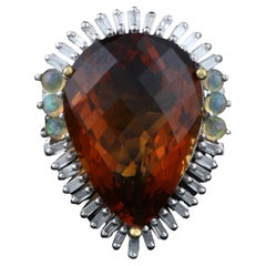 Solitär-Ring im Vintage-Stil, Diamant Silber Champagner Quarz, äthiopischer Opal - 7