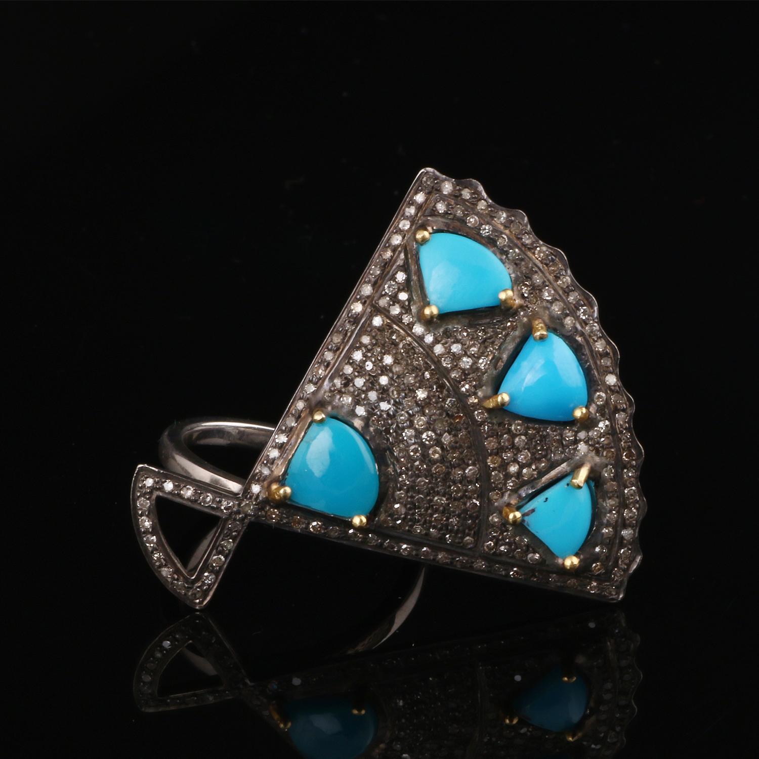 Item details:-

✦ SKU:- ESRG00197

✦ Material :- Silver
✦ Gemstone Specification:-
✧ Diamond
✧ Turquoise

✦ Approx. Diamond Weight : 1.1
✦ Approx. Silver Weight : 8.09
✦ Approx. Gross Weight : 9.01

Ring Size (US): 7.5

You will Get the same Product
