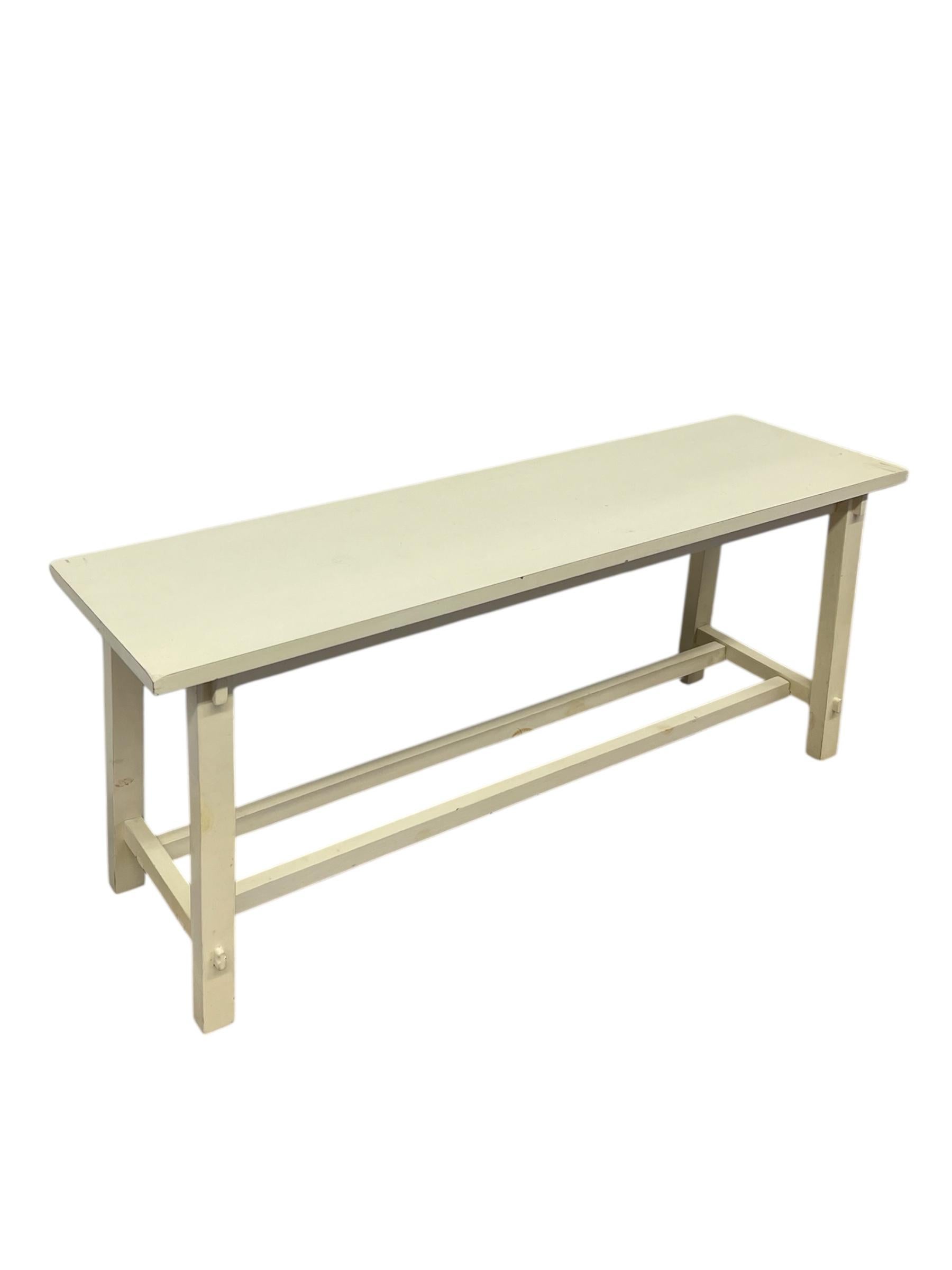 Mid-Century moderno Tavolo o panca da fattoria in stile vintage - Utility lungo con base a barella in vendita