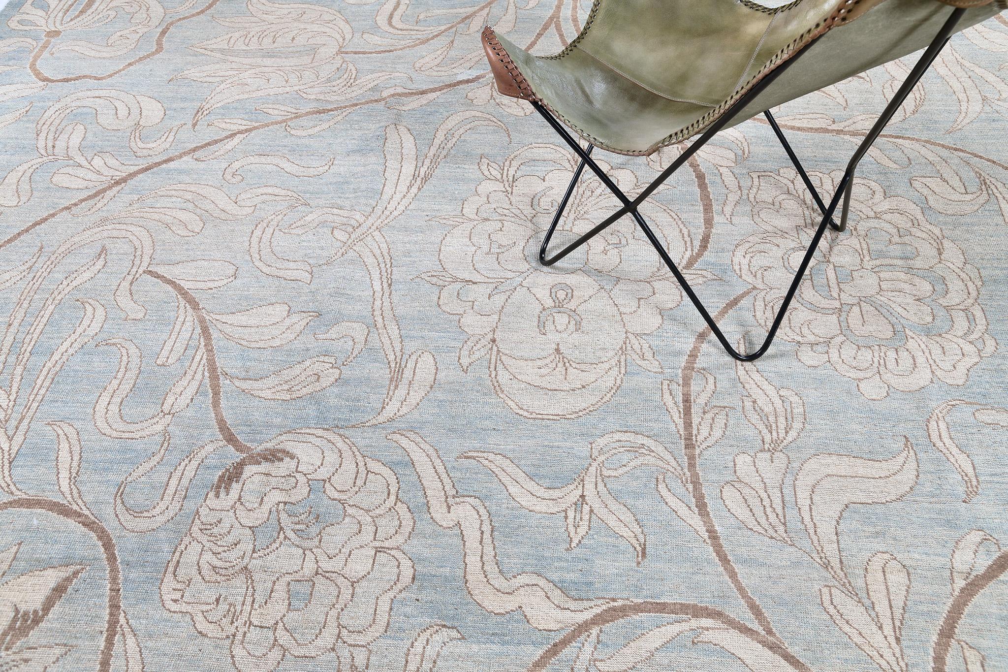 Tappeto con design floreale in stile vintage in vendita 5