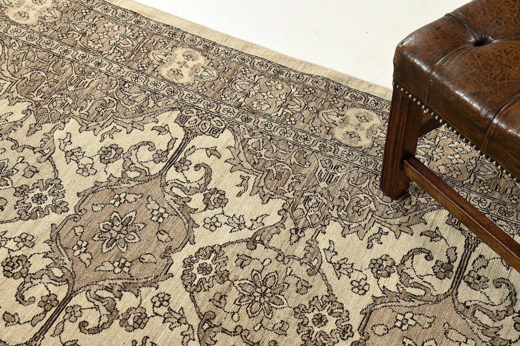 Vintage Style Formal Tabriz Design D5169 In New Condition For Sale In WEST HOLLYWOOD, CA