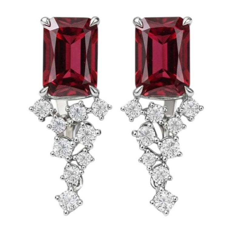 Vintage style garnet, topazs earrings 14k gold
